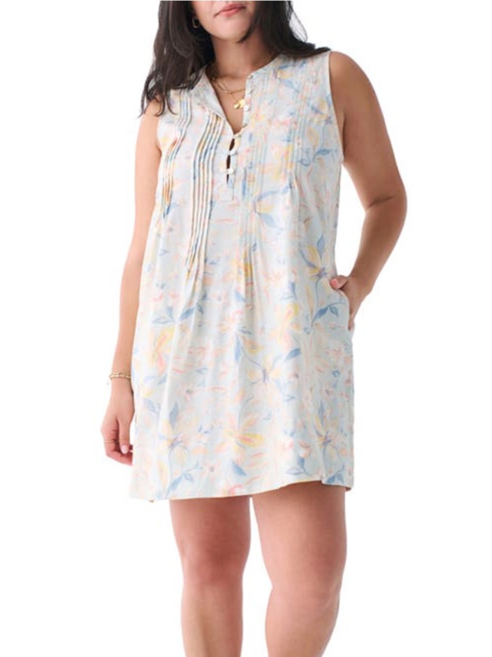 FAHERTY Isha Floral Print Sleeveless Dress - Size X-Small